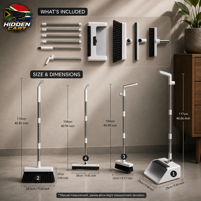 The Hidden Cart™ 4-in-1 Smart Cleaning Set | Broom, Dustpan, Hidden Brush & Squeegee