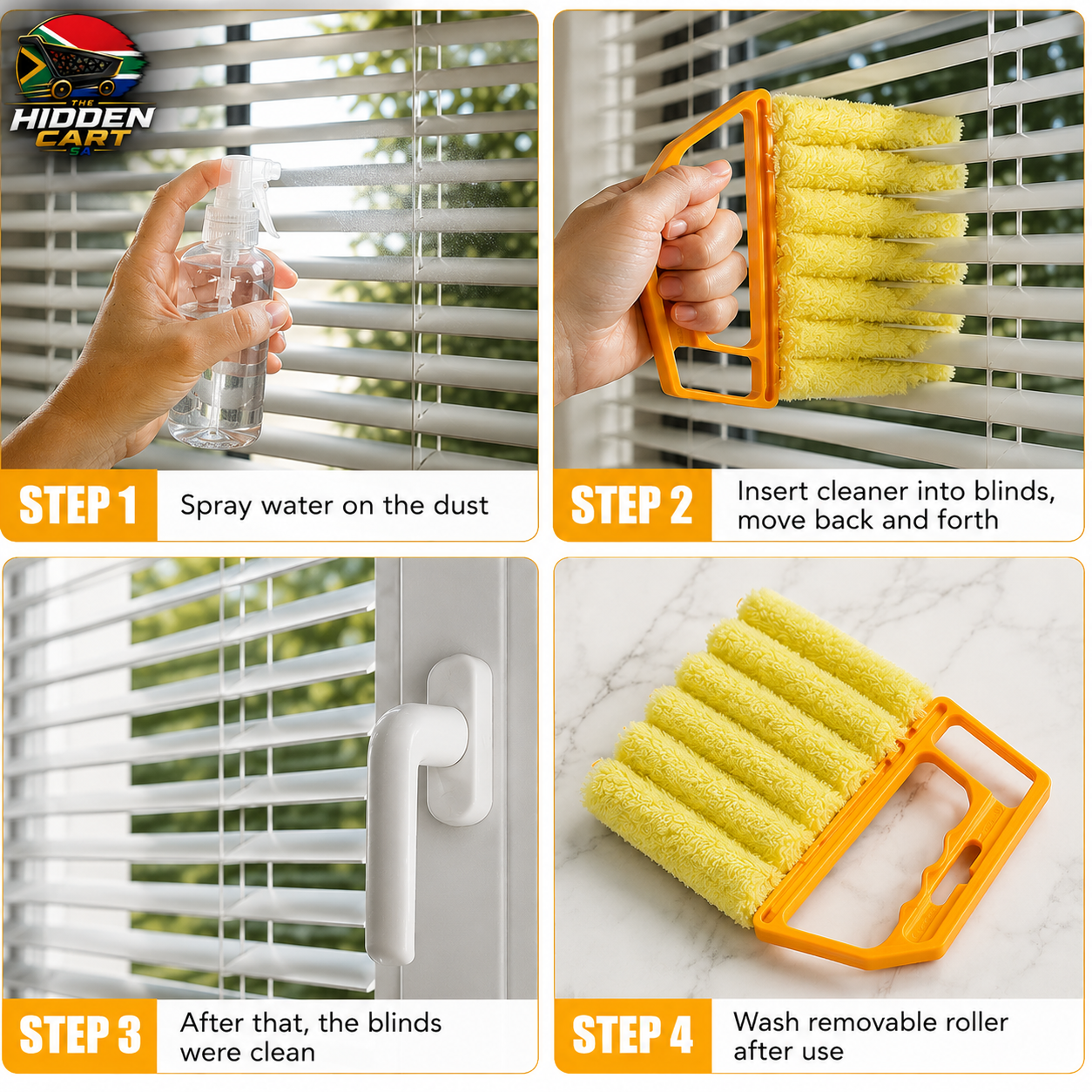 The Hidden Cart™ 2-in-1 Microfiber Blind & Vent Cleaning Kit | Washable & Reusable