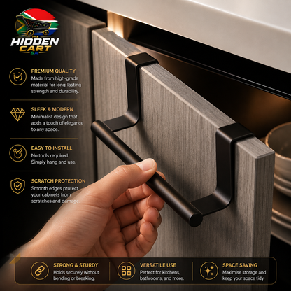 The Hidden Cart™ Premium Over-Cabinet Towel Rod