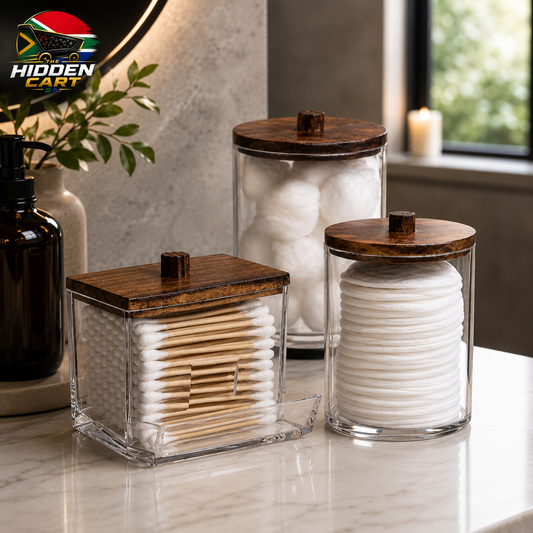 The Hidden Cart™ Premium Bathroom Organizer Set | Cotton Swab & Pad Storage