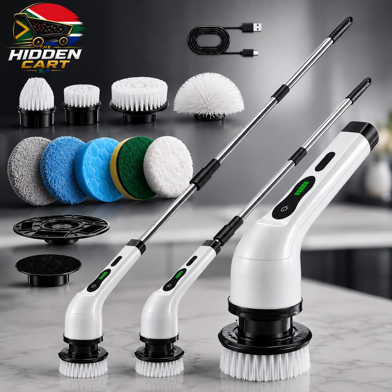 The Hidden Cart™ Electric Spin Scrubber | Cordless 9-in-1 Cleaning Brush