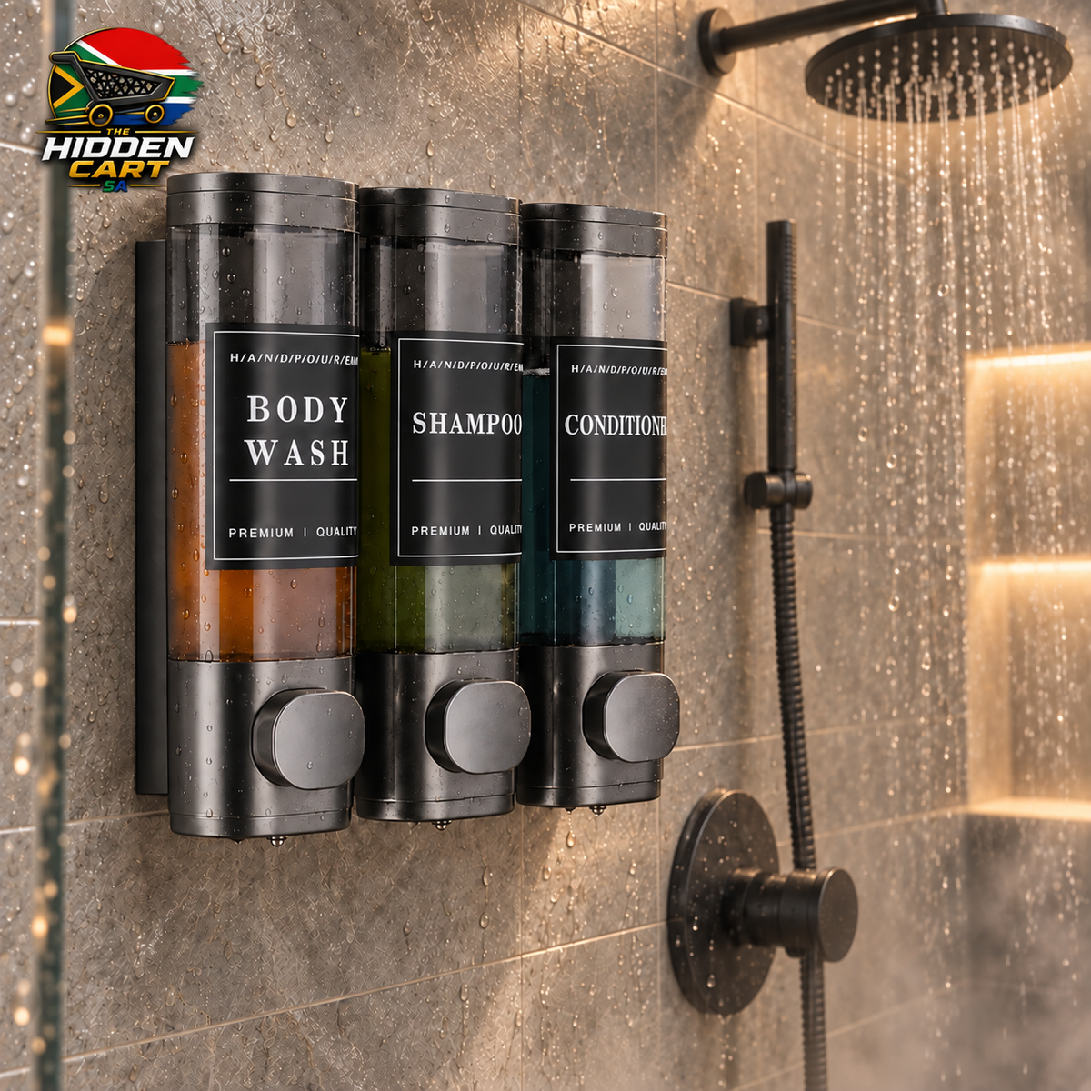 3-in-1 Bath & Shower Dispenser | The Hidden Cart™