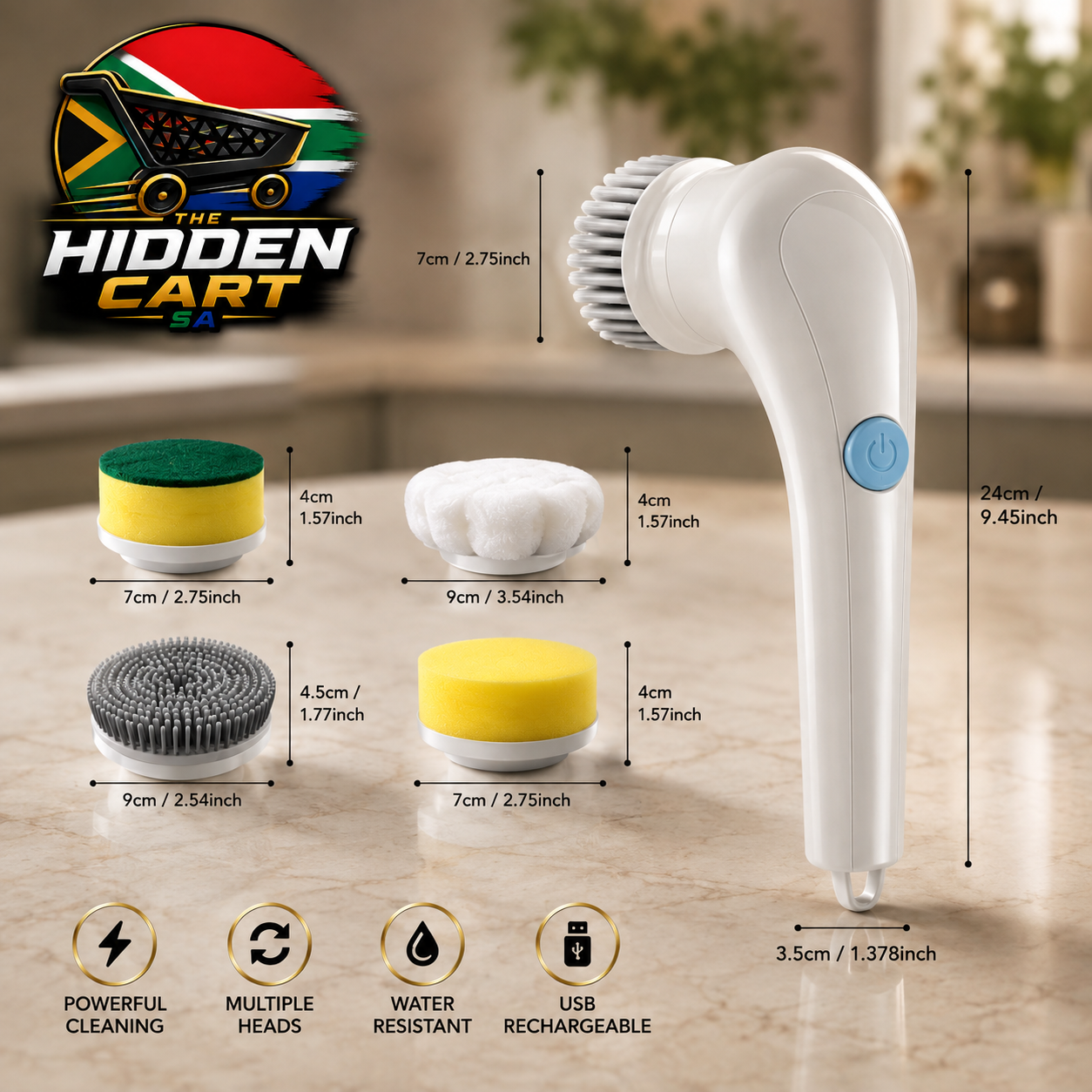 The Hidden Cart™ 5-in-1 Electric Cleaning Brush | USB Rechargeable