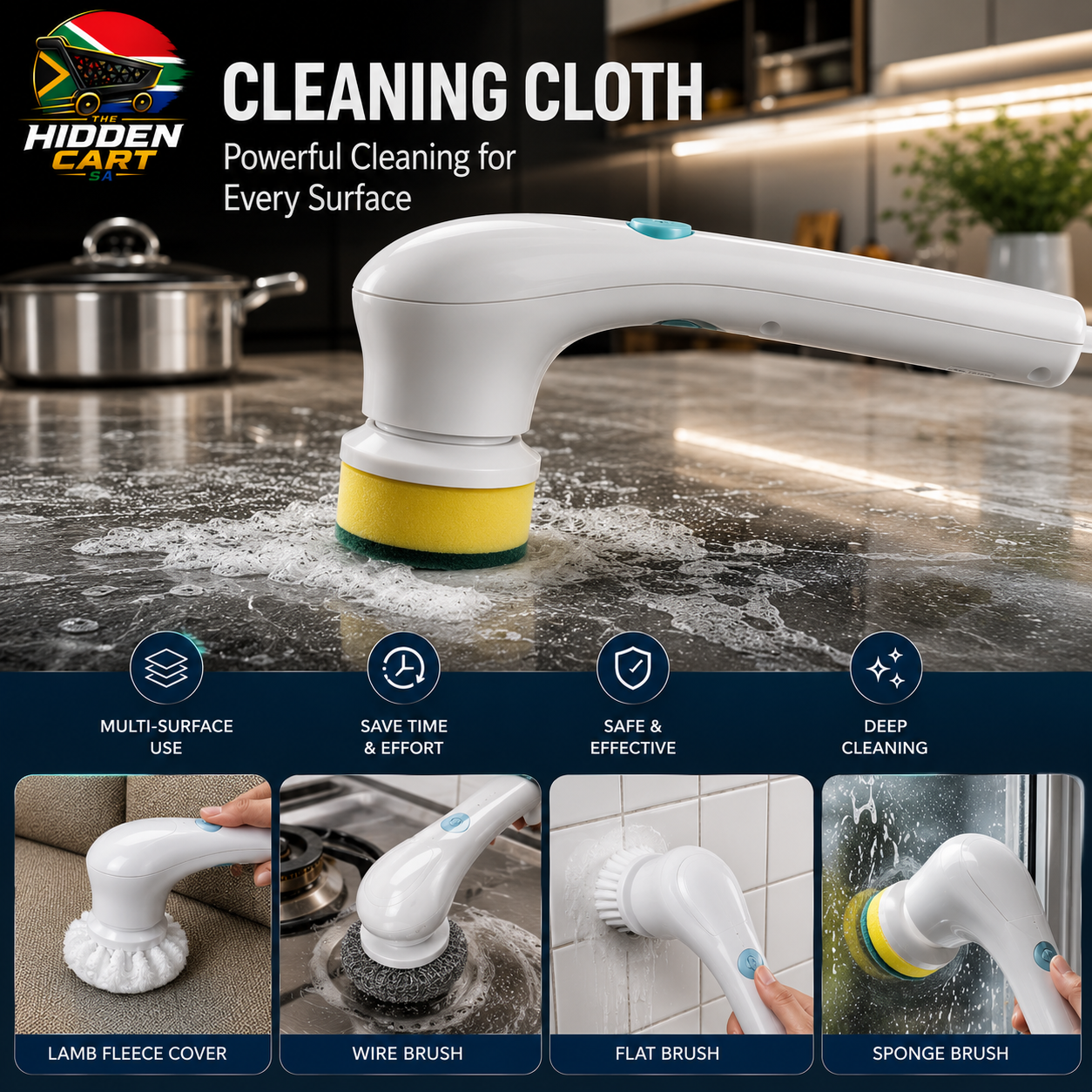 The Hidden Cart™ 5-in-1 Electric Cleaning Brush | USB Rechargeable