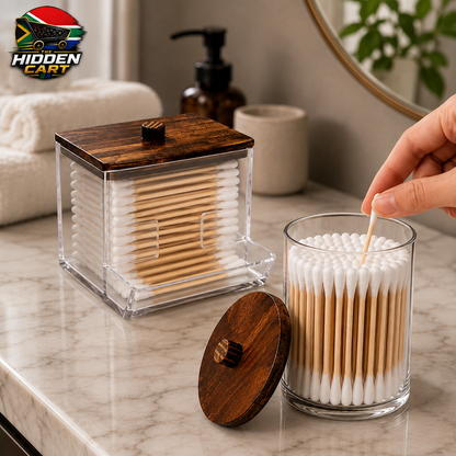 The Hidden Cart™ Premium Bathroom Organizer Set | Cotton Swab & Pad Storage