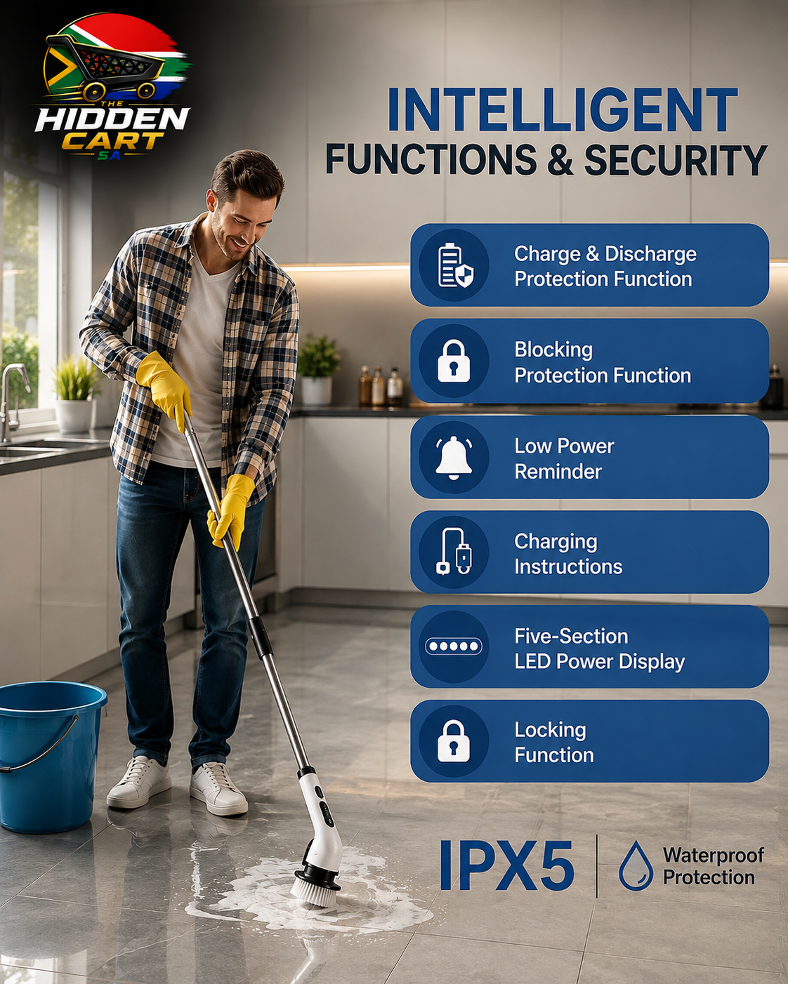 The Hidden Cart™ Electric Spin Scrubber | Cordless 9-in-1 Cleaning Brush