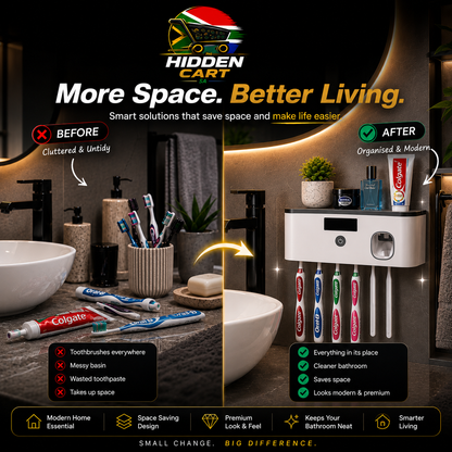 The Hidden Cart™ 2-in-1 Smart UV Sanitizer & Automatic Toothpaste Dispenser