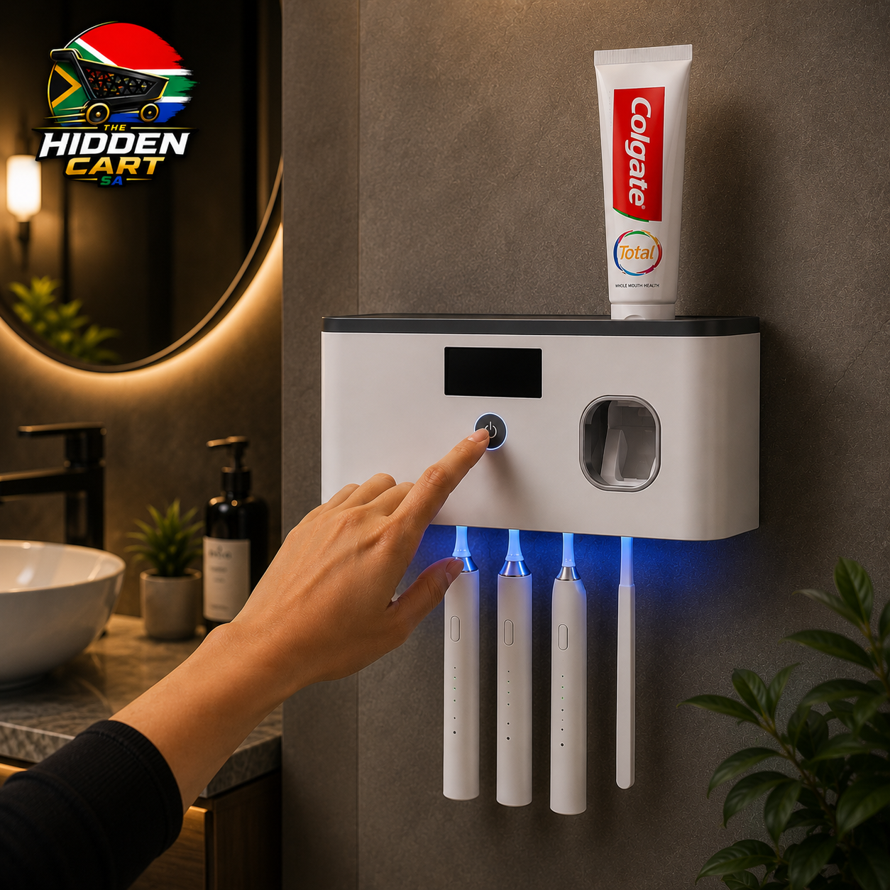 The Hidden Cart™ 2-in-1 Smart UV Sanitizer & Automatic Toothpaste Dispenser