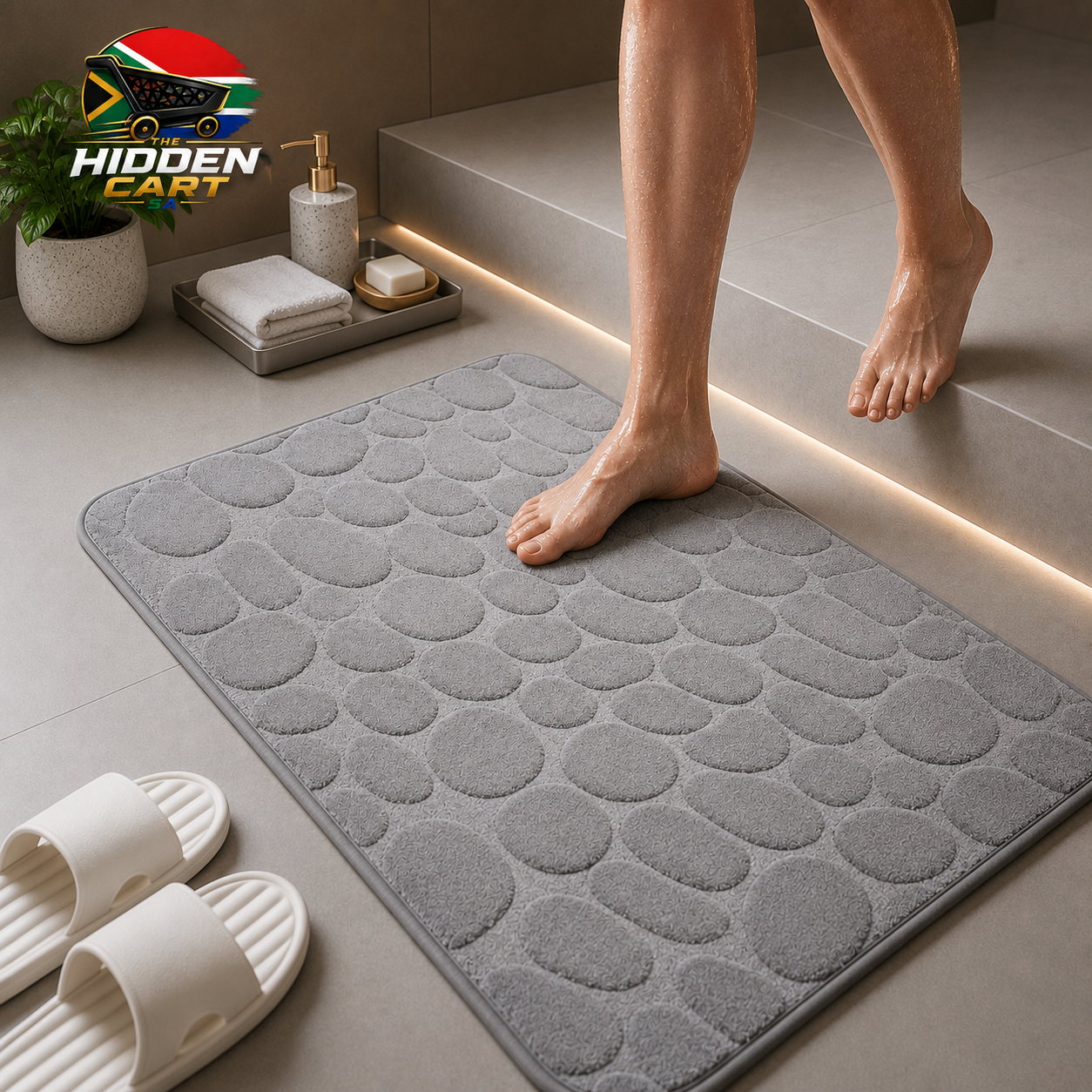 The Hidden Cart™ Coral Pebble Premium Bathmat