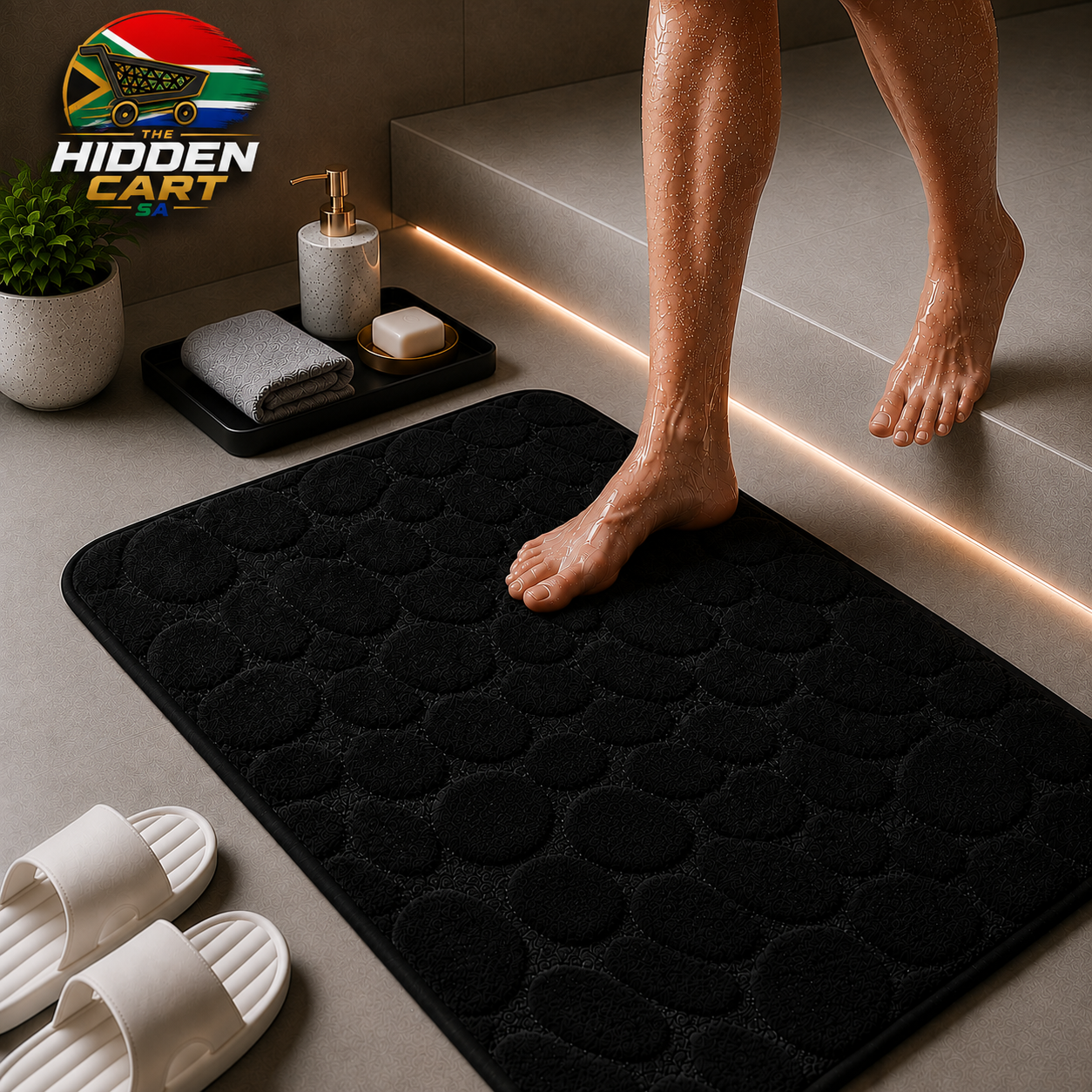 The Hidden Cart™ Coral Pebble Premium Bathmat