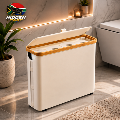 The Hidden Cart™ Large-Capacity Toilet Paper Holder with Lid