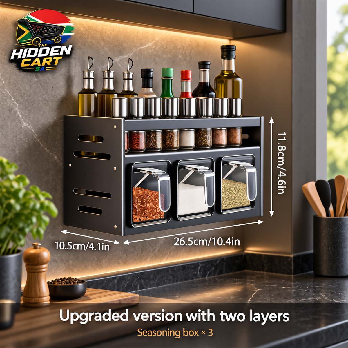 The Hidden Cart™ Pull-Out Spice Rack Organizer