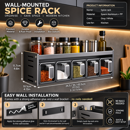 The Hidden Cart™ Pull-Out Spice Rack Organizer